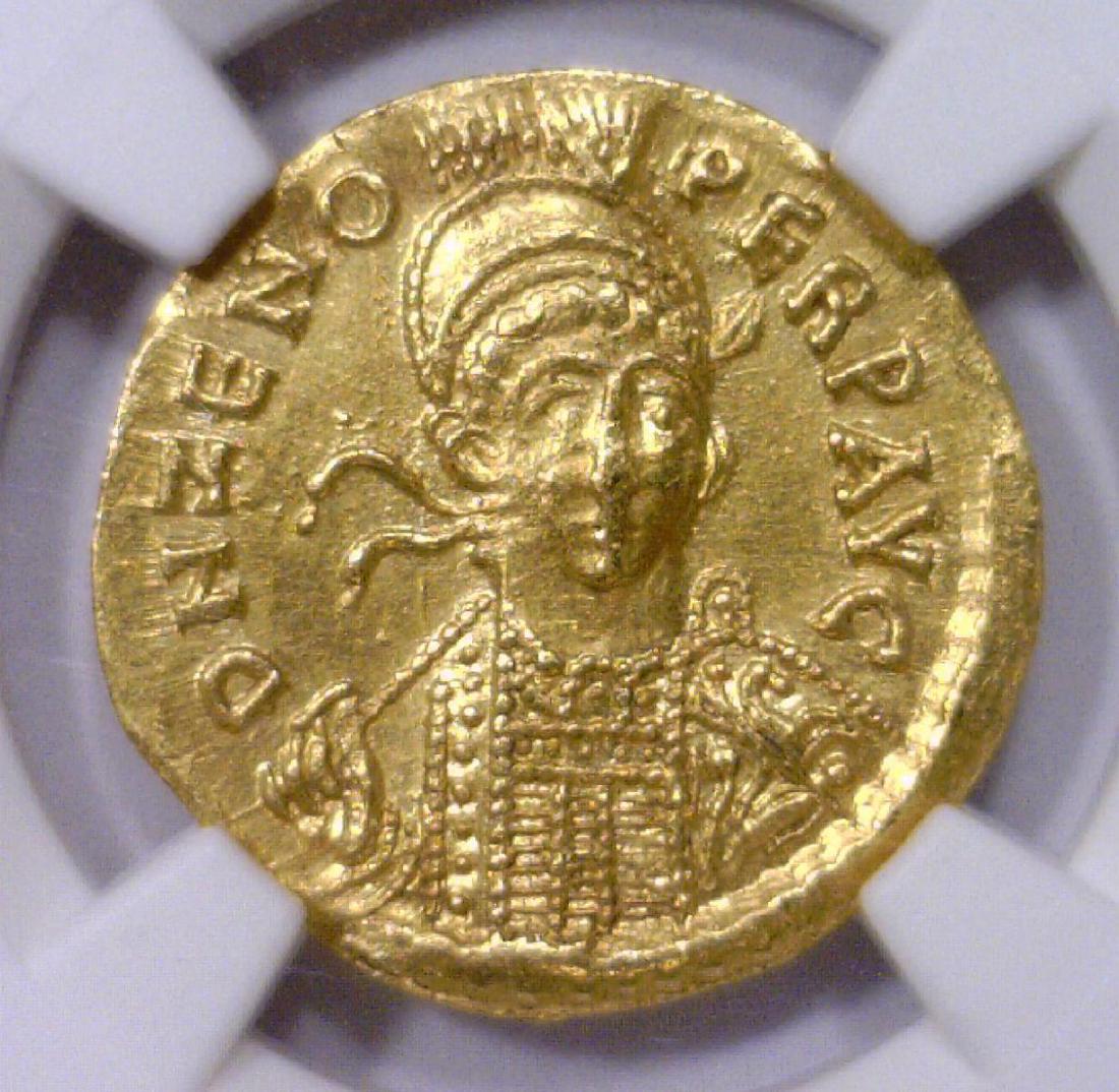 E. Roman Zeno Gold AV Solidus NGC Ch AU (1 of 3)