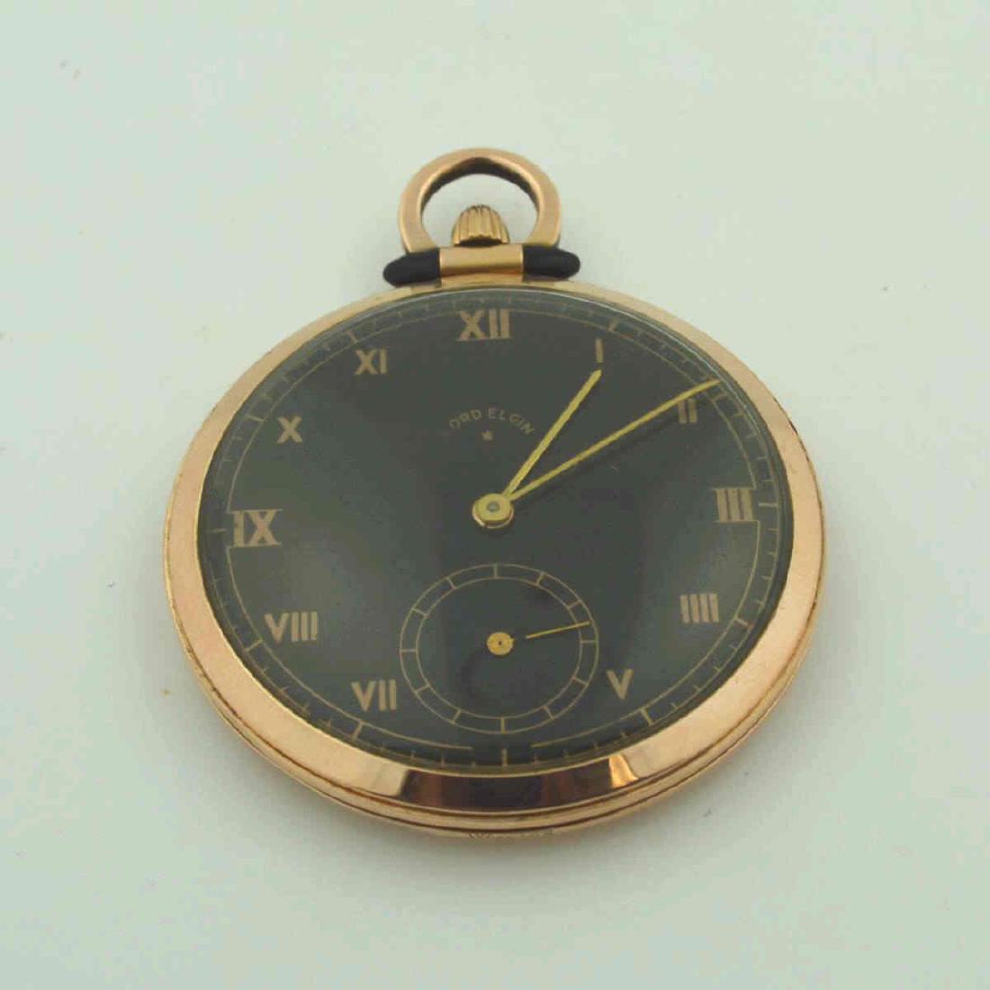 14kt rose gold Lord Elgin pocket watch