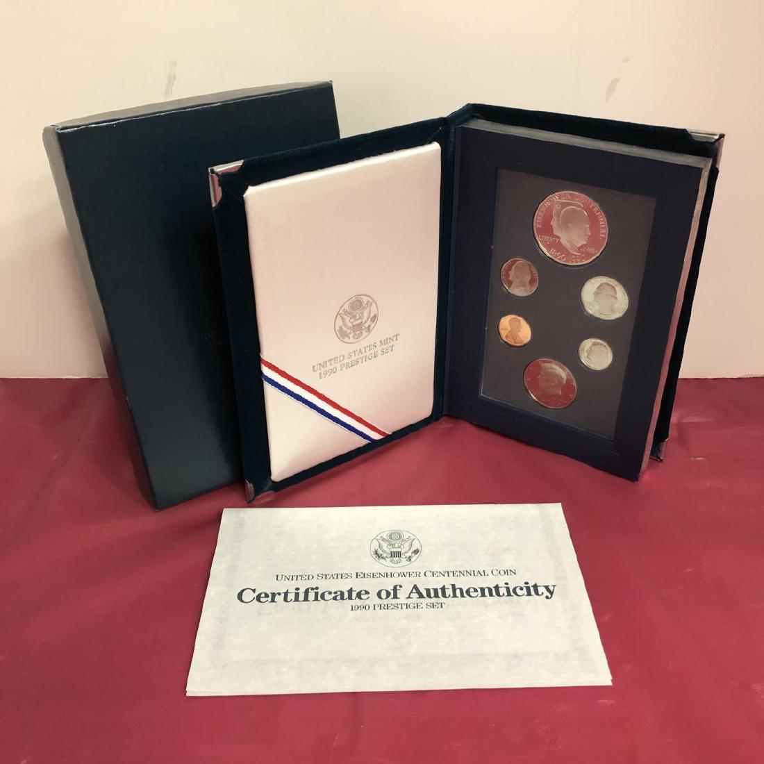 1990 Eisenhower Prestige Proof Set Box/COA (1 of 2)