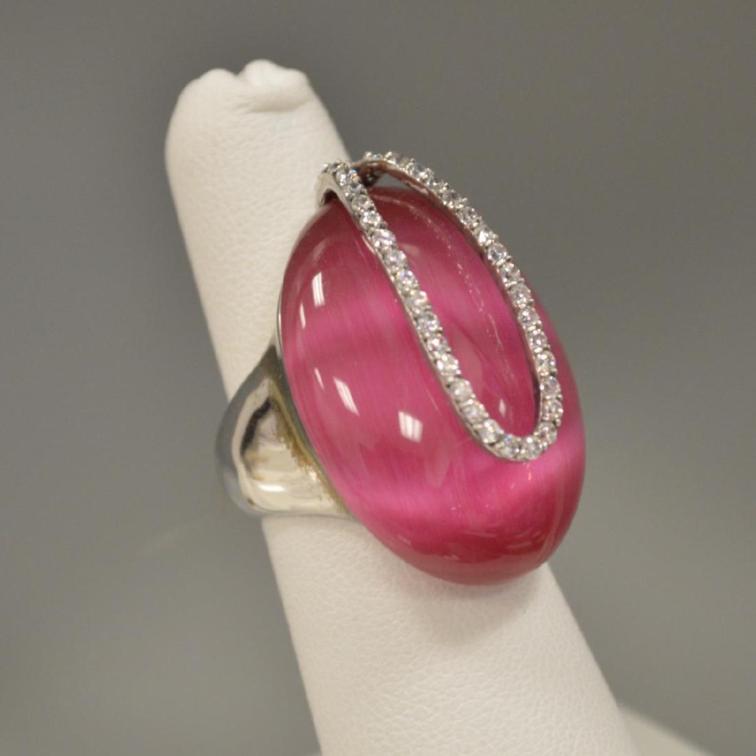 Lady's Sterling Silver pink stone Fashion Ring (1 of 5)