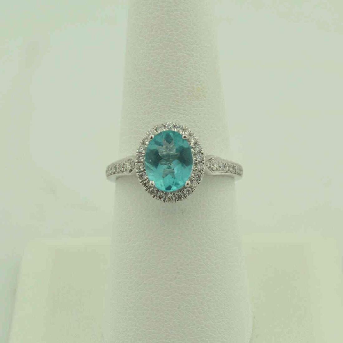 14kt white gold apatite and diamond ring (1 of 5)