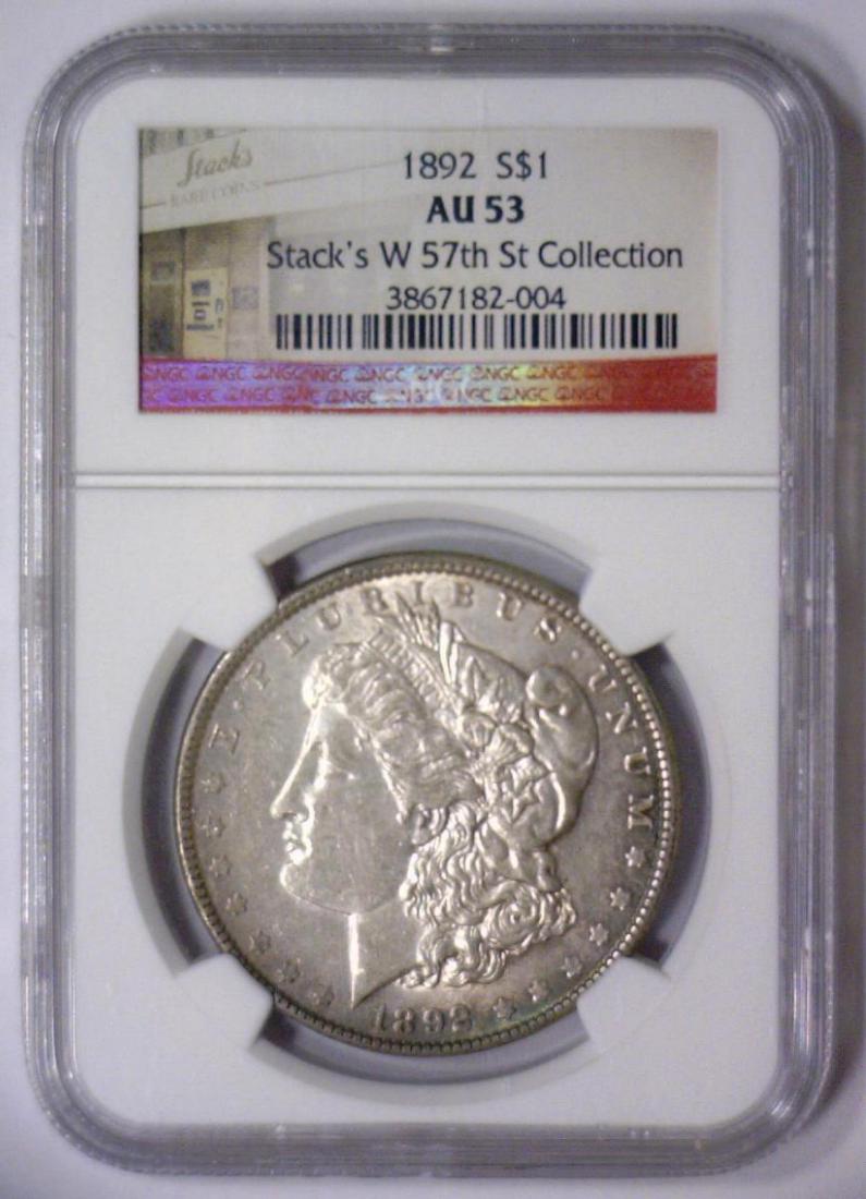 1892 Morgan Silver Dollar Stacks 57th NGC AU53 (1 of 3)
