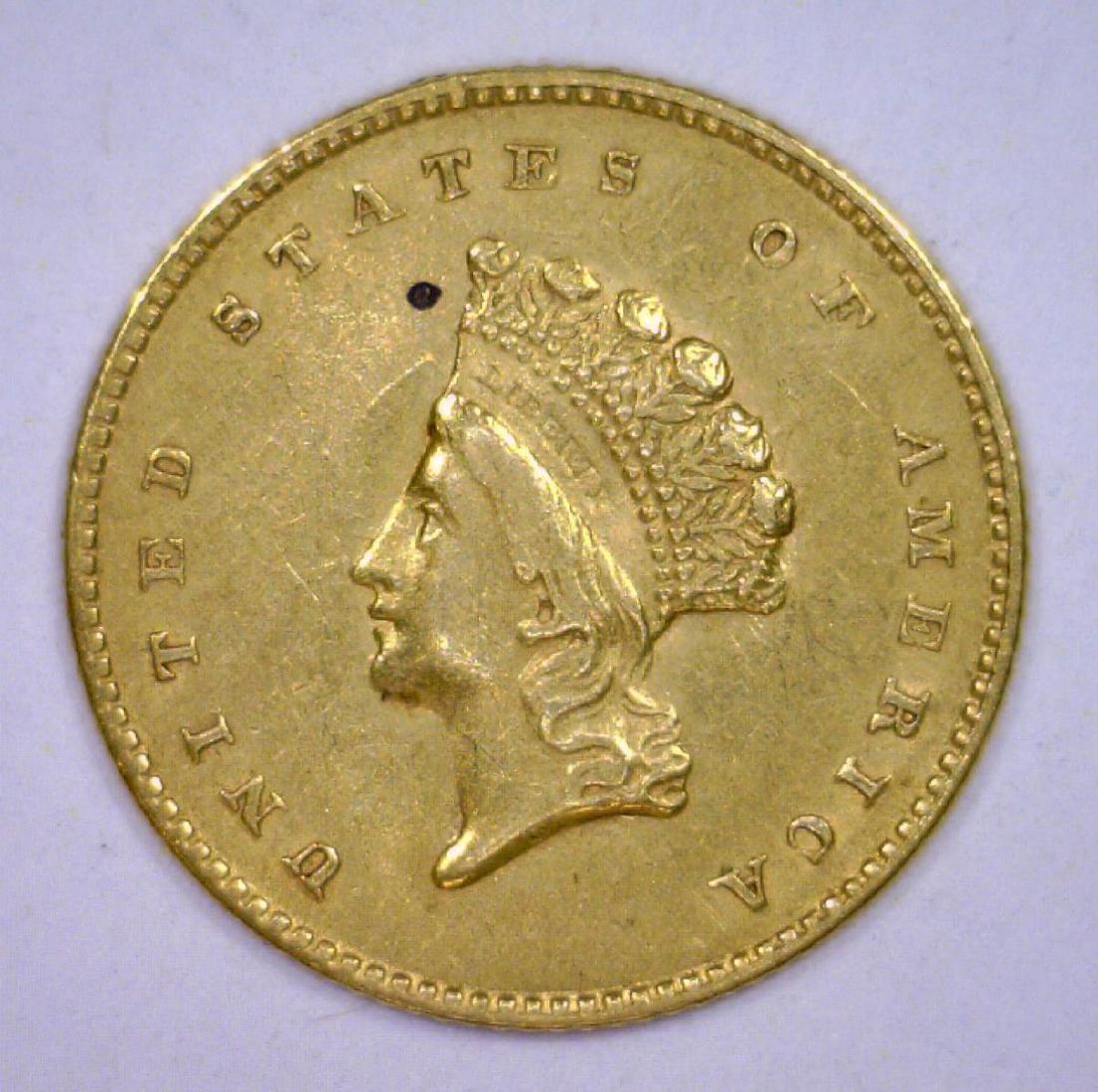1855 Indian Princess Head Ty 2 Gold Dollar $1 XF: 1855 Indian Princess Head Ty 2 Gold Dollar $1 XF