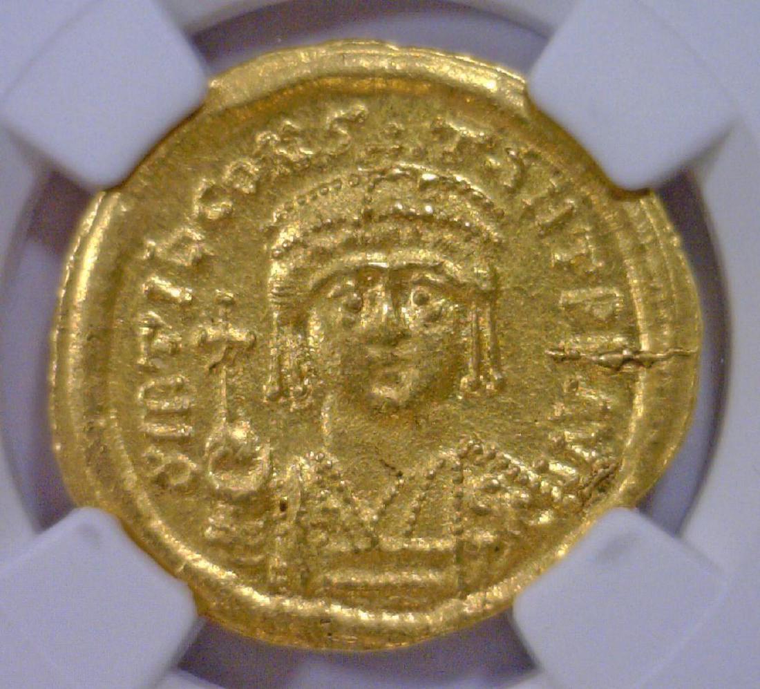 Byzantine Tiberius II Gold AV Solidus NGC MS (1 of 3)