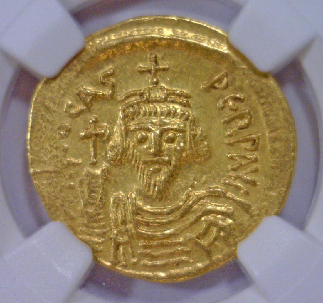 Byzantine Phocas Gold AV Solidus NGC AU (1 of 3)