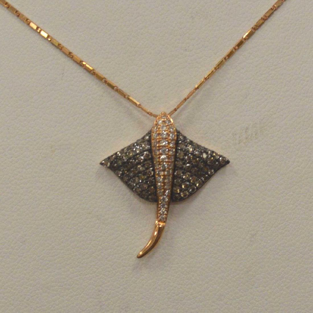 Ladies 14kt Rose Gold and Diamond Stingray Pendant (1 of 2)