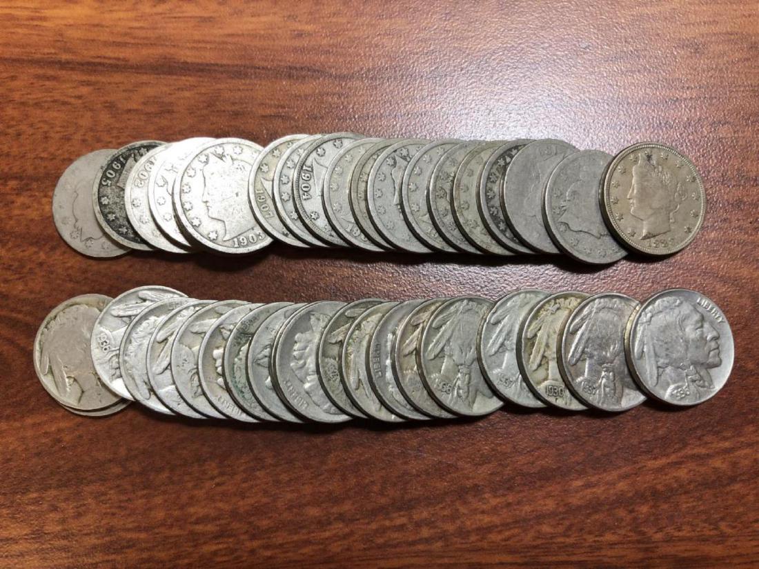 Liberty Head & Buffalo Nickel Mixed Roll 40 pcs (1 of 1)