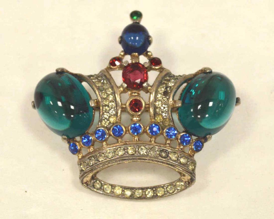 Sterling Silver Trifari Crown Brooch (1 of 4)