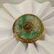 Vintage 14kt yellow gold jade and pearl brooch