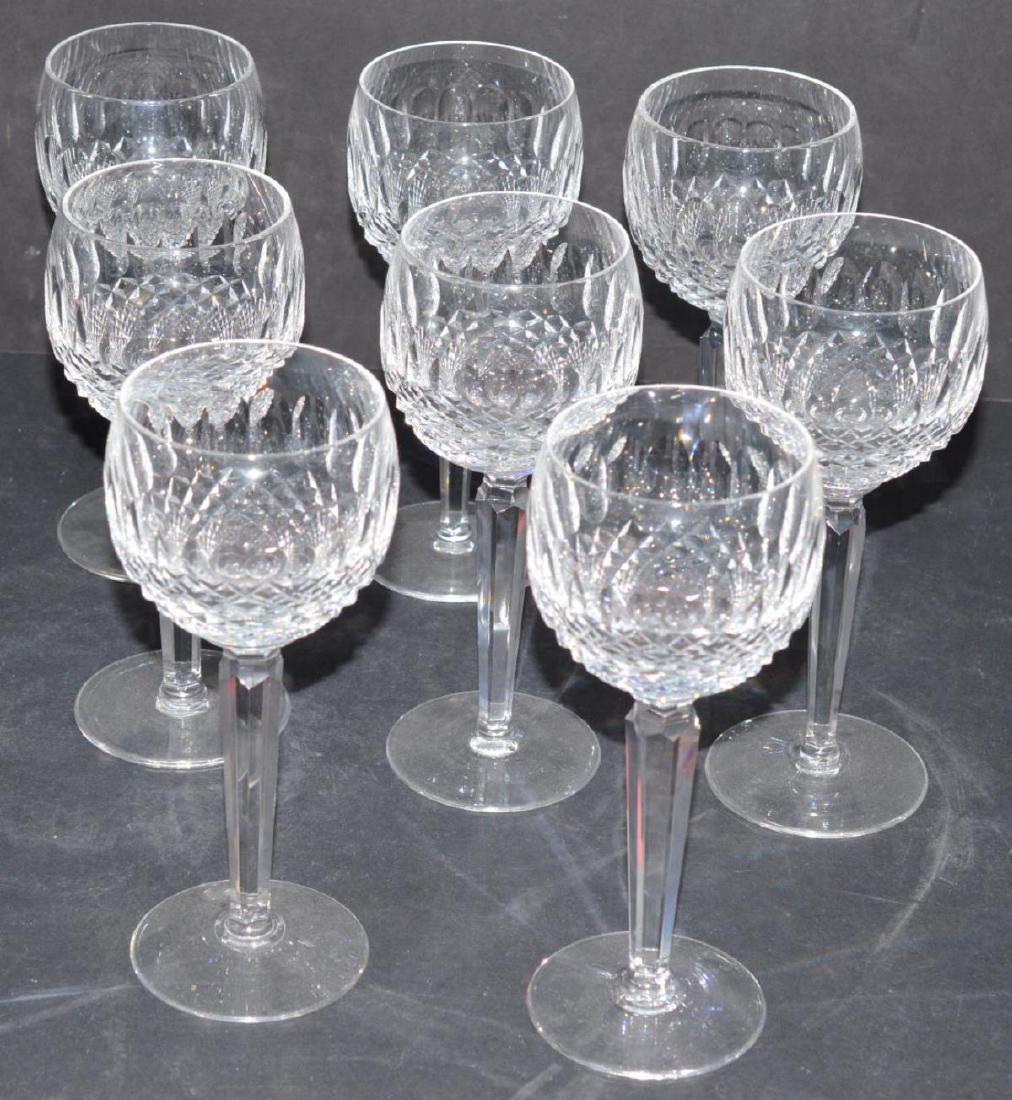 8 Waterford Crystal Colleen Wine Hock Glasses: 8 Waterford Irish Crystal Short Stemmed (Cut) Colleen Wine Hock Glasses. Introduced in 1986 and Discontinued in 2018. Size: 7 1/2" h.