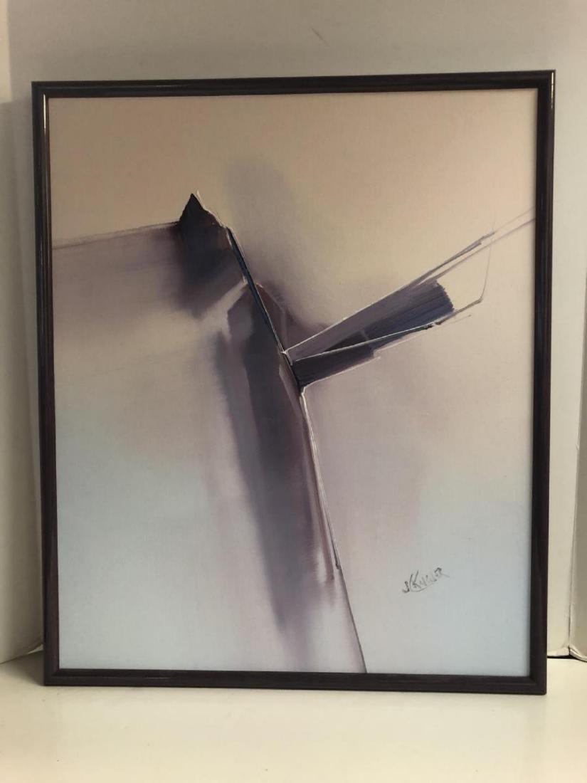 JC Kugler Abstract Original Framed 21" x 25": JC Kugler Abstract original painting on canvas, framed, with an overall size of 21" x 25". Josef Kugler (Austrian/American) is a fine painter from a family of fine painters. His paintings run the gamu