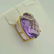 14kt yellow gold amethyst pendant - 2