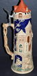 Large Castle Beer Stein with Thumb Lever Open - 8