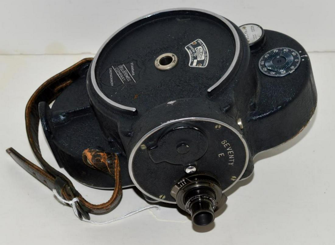 Vintage Bell & Howell Filmo Camera 70E Seventy E: Vintage Bell & Howell Co. Cinemachinery, Filmo Motion Picture Camera 70E Seventy E. Made in the USA. Special modification to the basic camera for high speed. 1,000 to 4,000 frames per second. 16mm, sp