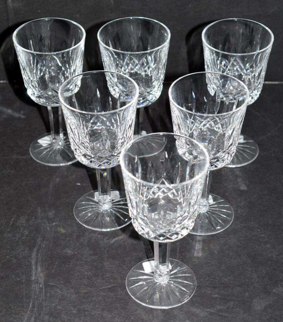 Set of 6 Waterford Lismore Port Wine Stem Glasses: Set of 6 Waterford Lismore Pattern Port Wine Stemmed Glasses, Blown Crystal with Acid Etched Waterford Logo On All of the 6 Pieces, on the Foot. They are 4.25" tall & 2.25" diam. mouth with angular st