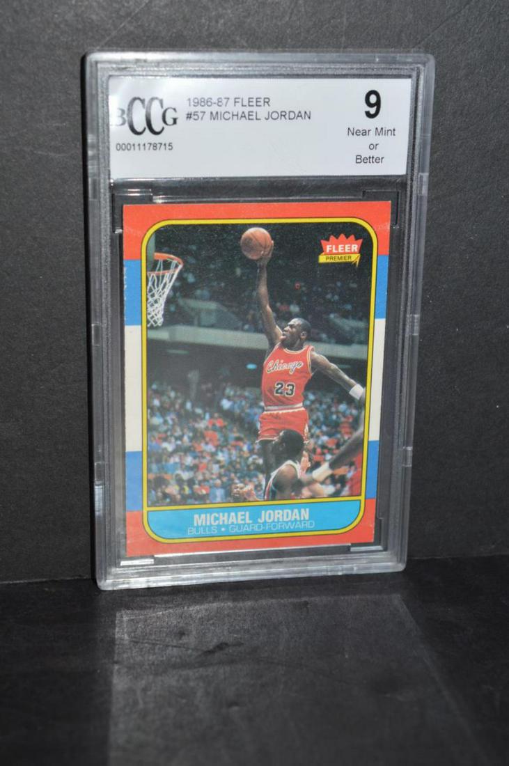 1986-87 Fleer Michael Jordan #57 Card Graded 9 NM (1 of 6)
