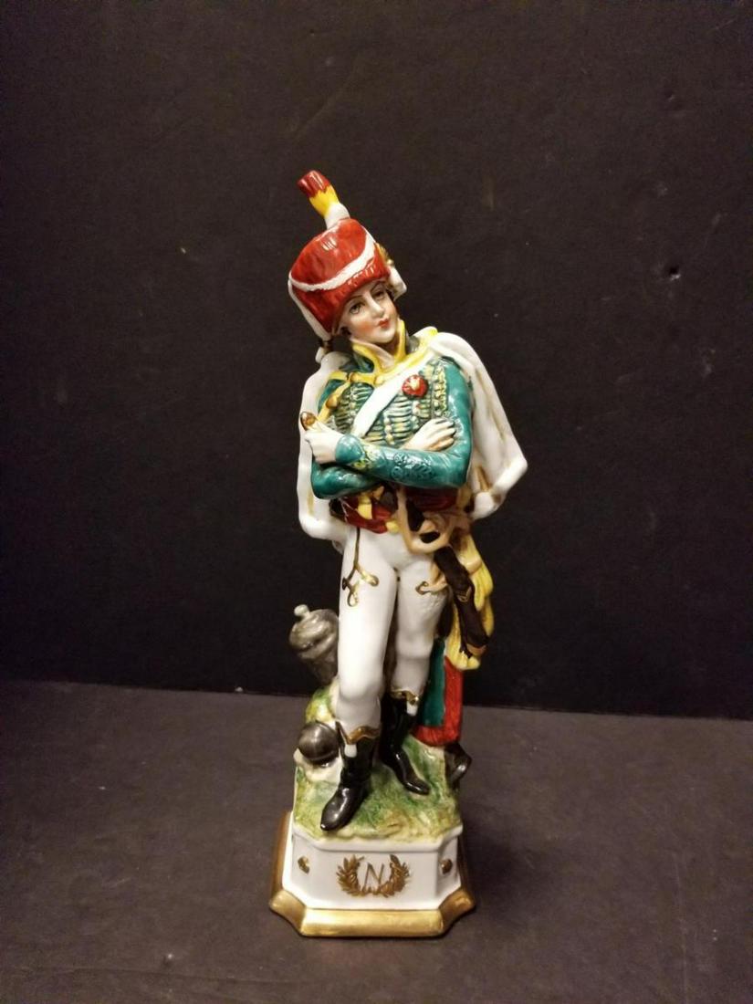 Vintage Di Pietro Capodimonte Soldier Eugene Rose: Vintage Di Pietro Capodimonte Soldier Eugene Rose de Beauharnais, Figural Porcelain Sculpture. A depiction of the French Napoleonic, Eugene the Duke of Leuchtenberg, It is in excellent condition. Mark