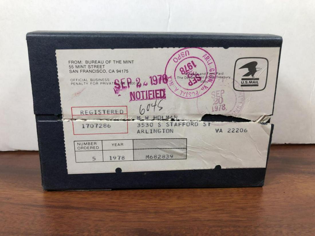 1978 Proof Set Original Mint Mailing Box of 5 (1 of 2)