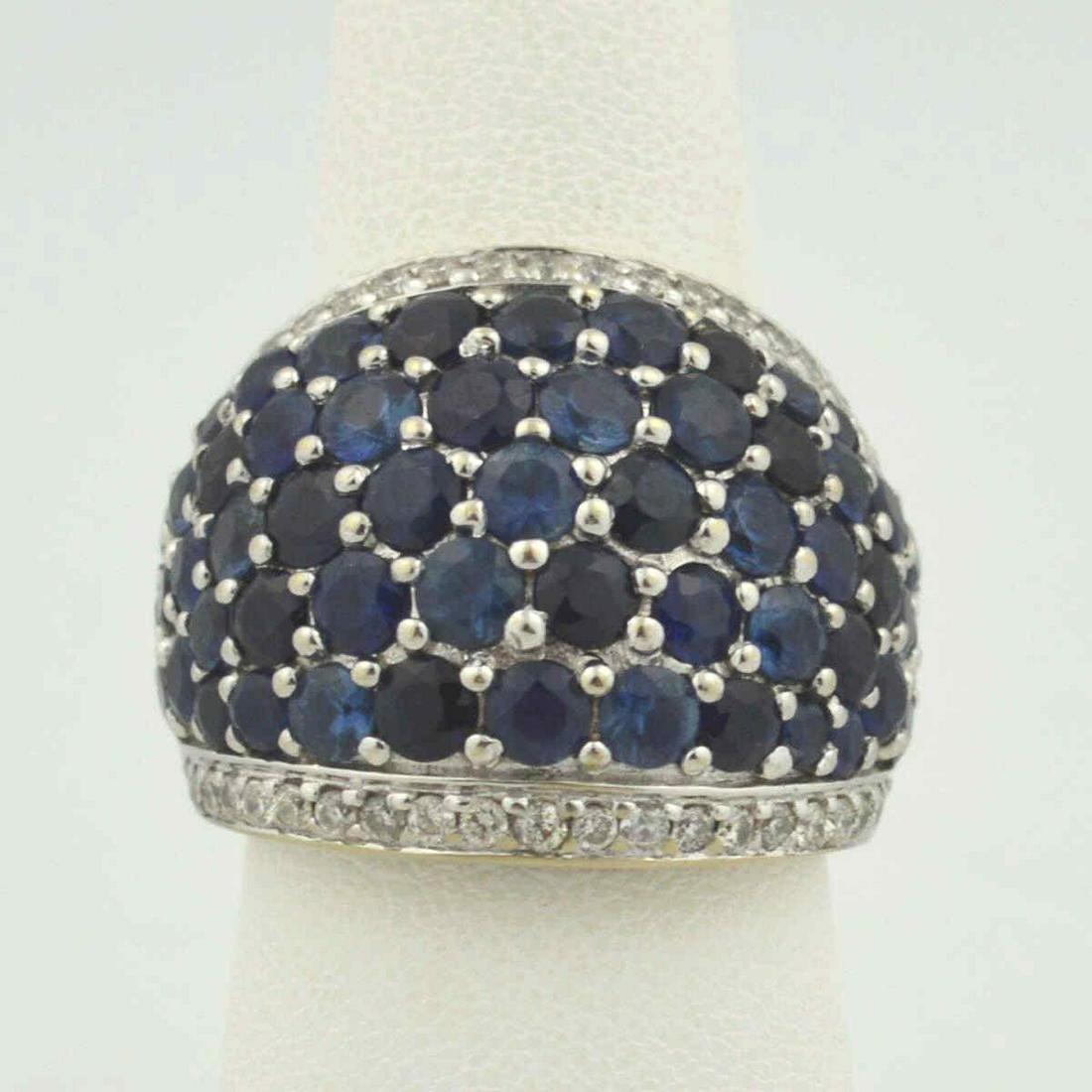 14kt white gold sapphire and diamond ring (1 of 6)
