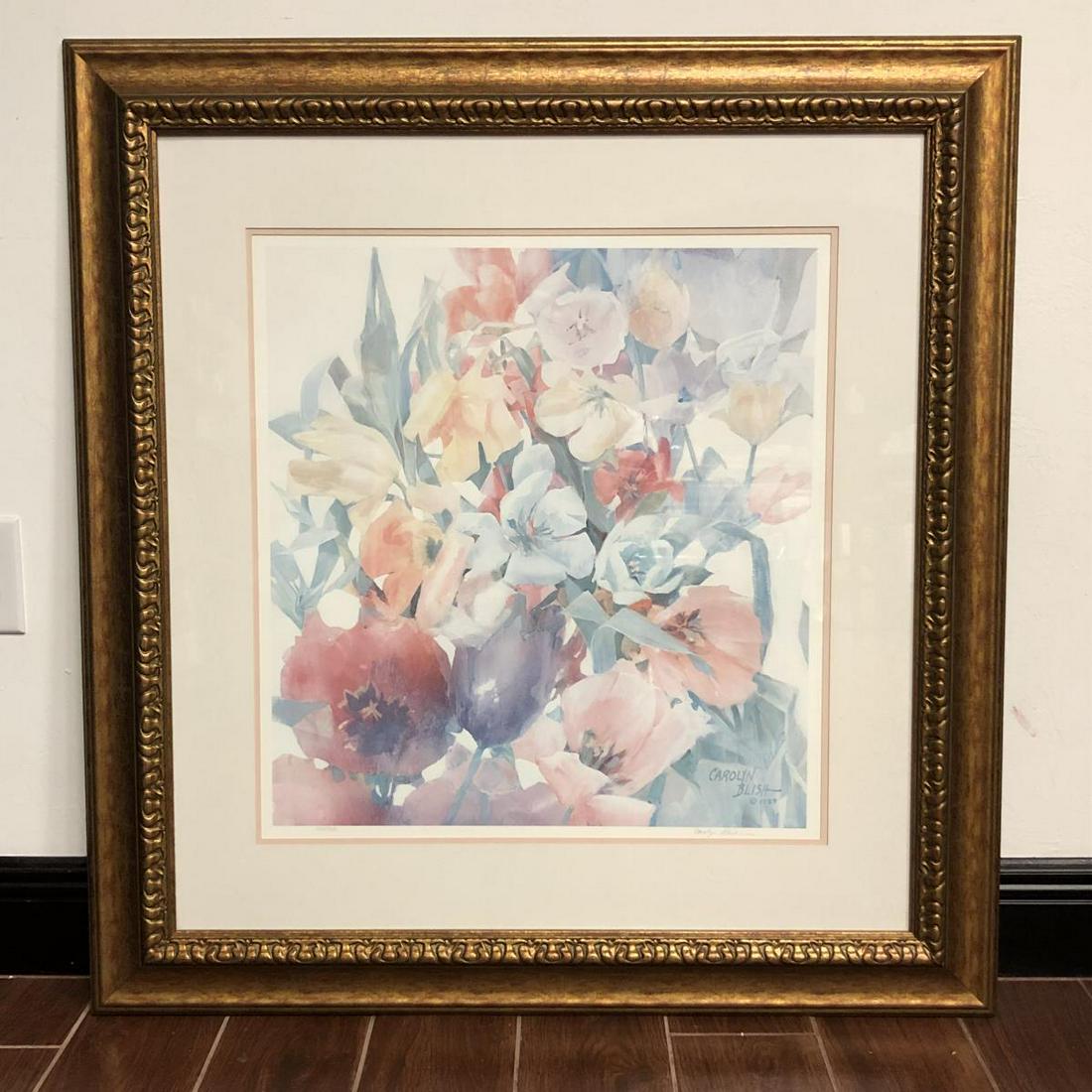 Carolyn Blish Tulip Tracery S&N LE Framed Print: Carolyn Blish "Tulip Tracery" Signed and Numbered Limited Edition large framed print. This one is number 268 from an edition of 950. Hand signed by the artist in the lower right, and numbered in the l