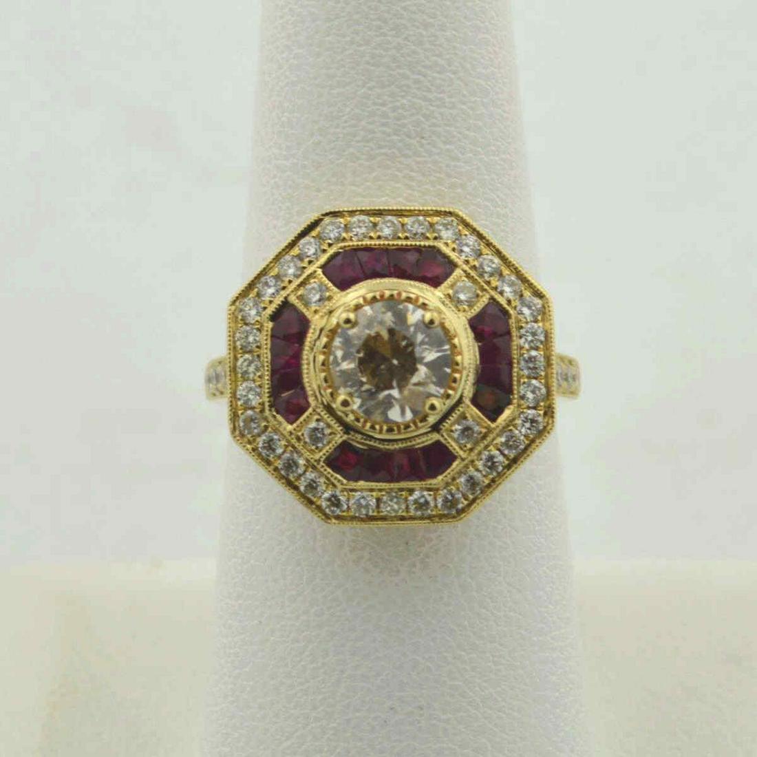 14kt yellow gold diamond and ruby ring (1 of 6)