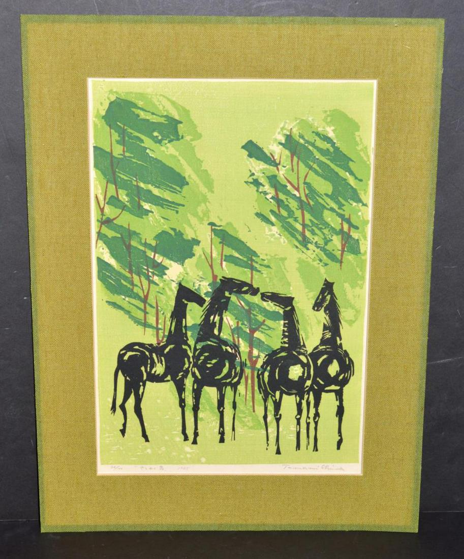 Tamami Shima Whispering Horses Unframed Woodblock (1 of 6)