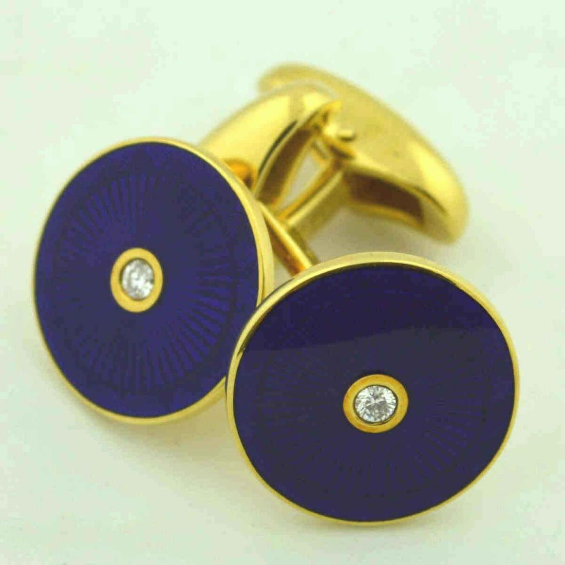 18kt yellow gold Faberge enameled cufflinks (1 of 5)
