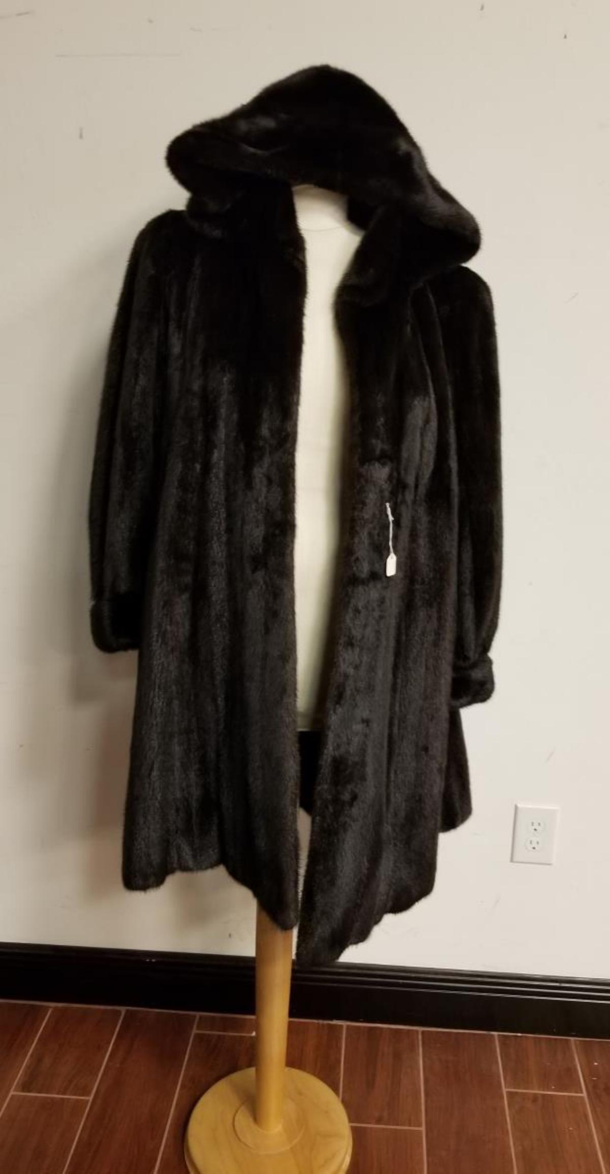 Ladies Full Length Mink Fur Coat Mocha Brown (1 of 4)