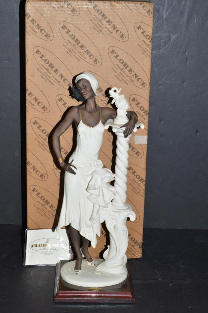 Armani/Capodimonte "Mahogany", #194F w/Box: Retired Guiseppe Armani/Capodimonte "Mahogany" Woman with Elephant, #194F Figurine/Statue with Original Box. Size: 17" H.