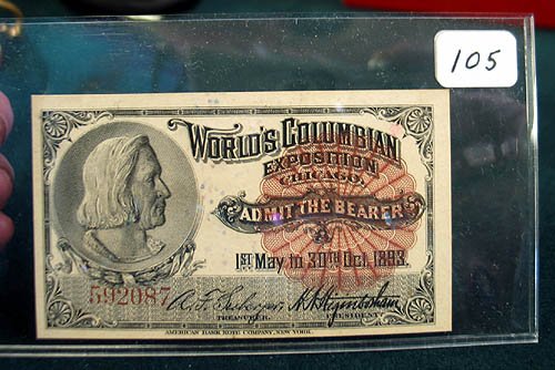 1893 World's Columbian Exposition Admission Ticket