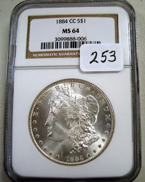 1884-CC Morgan Silver Dollar NGC MS 64