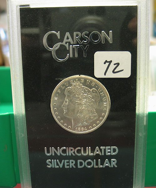 1884-CC Morgan Silver Dollar in GSA Holder BU
