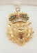 3033: Lion's Head Pendant Emerald & Ruby - 3