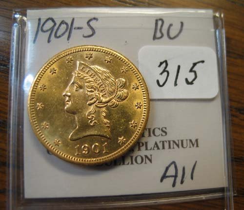 1901-S $10.00 Liberty Head Gold Coin BU