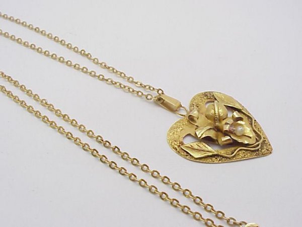 18kt Heart pendant with chain - 2