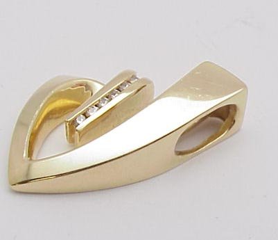 14kt Yellow Gold Diamond Slide - 2