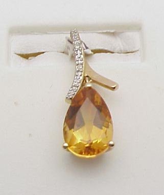 Citrine pendant, 14kt yellow gold