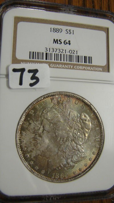 1889 Morgan Silver Dollar NGC MS 64 Nice Color