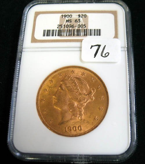 1900 $20.00 Liberty Head Gold Coin NGC MS 63