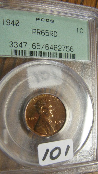 1940 Lincoln Cent PCGS PF 65 Red - Gorgeous