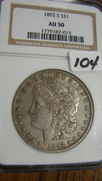 1892-S Morgan Silver Dollar NGC AU 50