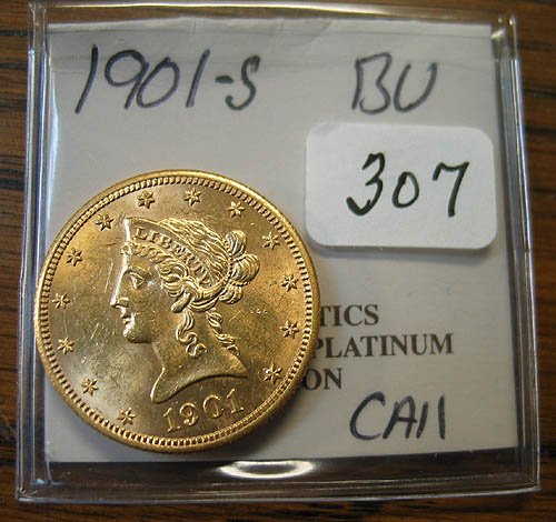 1901-S $10.00 Liberty Head Gold Coin BU