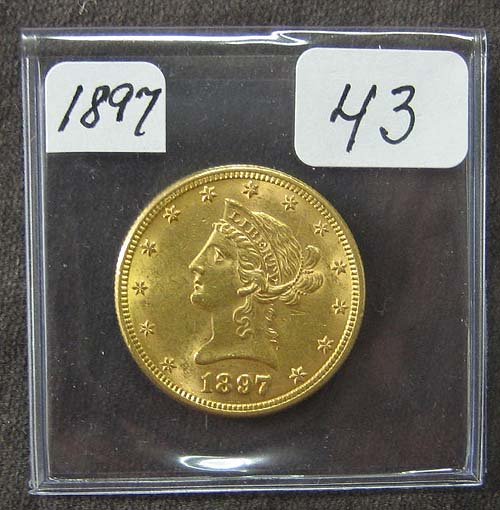 1897 $10.00 Liberty Head Gold Coin AU