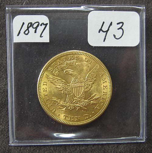 1897 $10.00 Liberty Head Gold Coin AU - 2