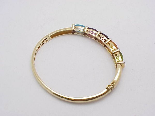 Multi-Colored Stone Bangle Bracelet - 3