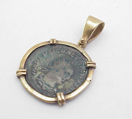 Ancient Coin set in 14kt Bezel