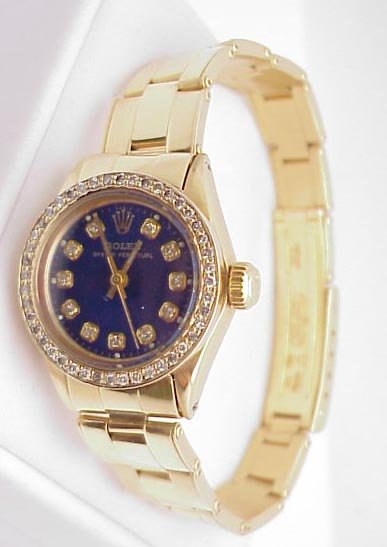 Lady's 18 kt Yellow Gold Rolex Diamond Bezel - 2