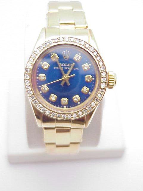 Lady's 18 kt Yellow Gold Rolex Diamond Bezel - 3