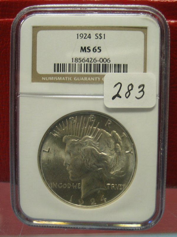 1924 Silver Peace Dollar NGC MS 65