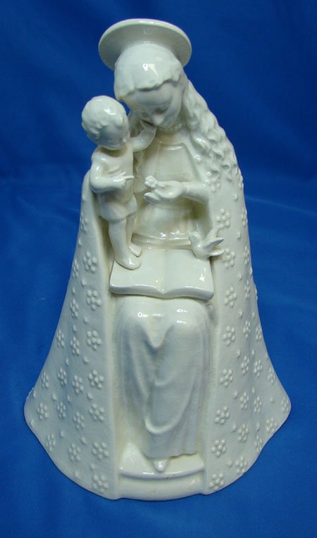 Hummel Madonna with Child, full bee: Very nice white with flowers Madonna with Christ child. TMK 10/1 with the full bee mark. No chips or cracks but slight crazing.